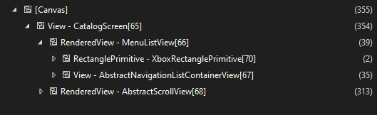 Xbox live visual tree