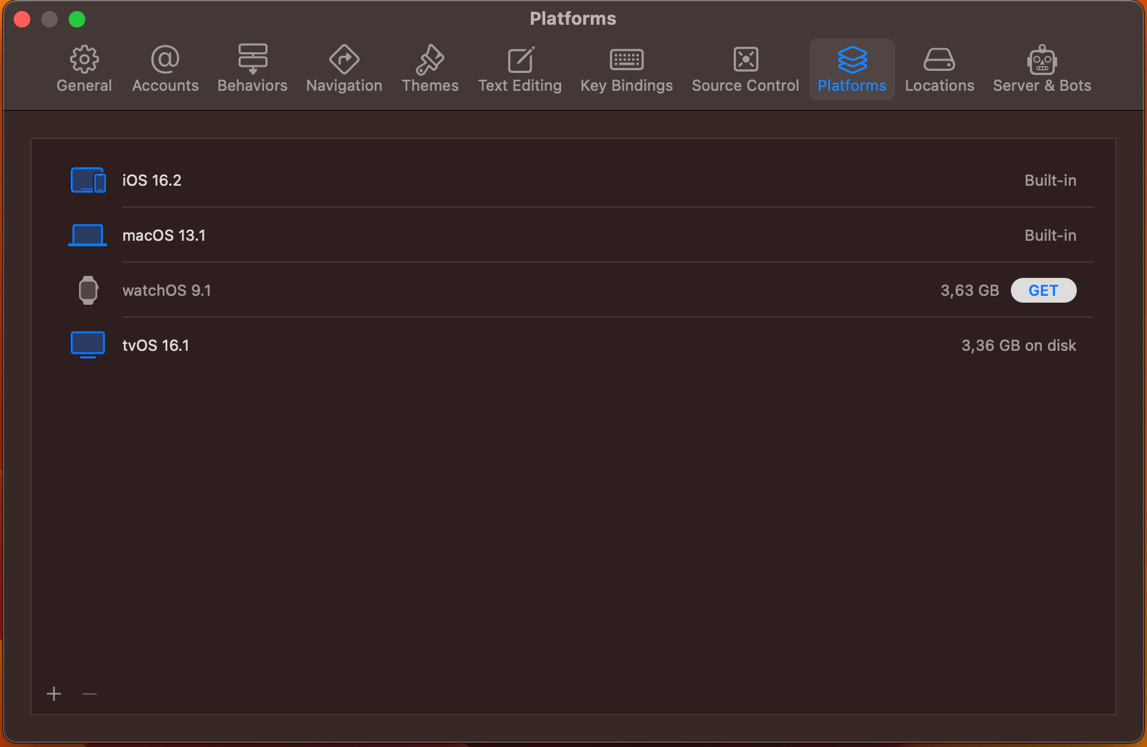 PlatformSettings